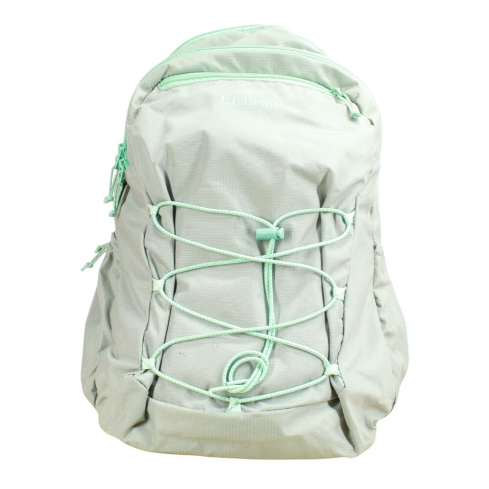 LL Bean Big Kids Comfort Carry Laptop Pack 30L School Trail Backpack Green Gray